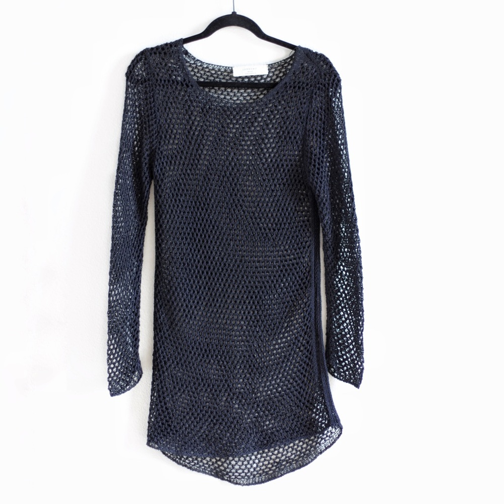ZARA Fishnet Knit Long Sleeve Tunic Size Medium